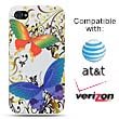 Rainbow Butterfly Hard Case Snap On Faceplate Cover For Apple iPhone 4