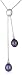 Silver Ns1582 Black Pearl Necklet 17"