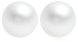 14k Yellow Gold 9-10mm White South Sea Pearl Stud Earrings