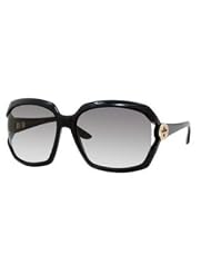 Gucci GG3110 N S Sunglasses - 0D28 Shiny Black (LF Gray Gradient Lens) - 62mm by Gucci