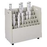 Safco 3083 Laminate Mobile Roll File, 50 2-3/4x2-3/4 Bins, 30-1/8wx15-3/4x28-7/8h, Putty