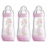 MAM Anti-Colic ULTIVENT 8oz Bottle-3pk Girl Set- Asst Prints