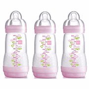 MAM Anti-Colic ULTIVENT 8oz Bottle-3pk Girl Set- Asst Prints