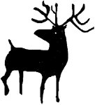 Kitchen & Housewares : 2 inch reindeer Rubber Stamp