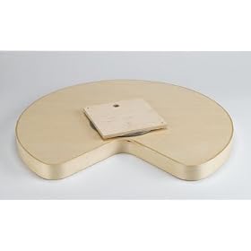 Peter Meier Kidney Shaped Wood Lazy Susan Shelf Mount 2 Tray Set 32in