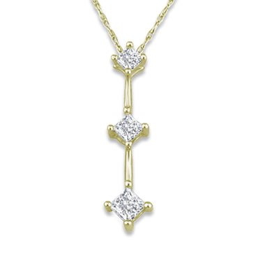 Three-Stone Diamond Pendant 1/4ctw