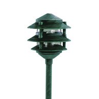 Paradise Graden Lighting GL22716GN Laurentides 3 Tier Pagoda Low Voltage Landscape Garden Light, Gre