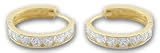 14kt Yellow Gold With Cubic Zirconia Huggie Earrings
