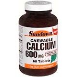 Calcium 600 Mg Chewable Tablets For Good Bone Health, By Sundown - 60 Tablets