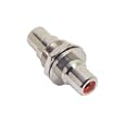 Coaxial Adapter, RCA Bulkhead Female / Female, 0.5" D-Hole, Red