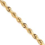 10k 7mm Handmade Diamond-cut Rope Chain Anklet - 9 Inch