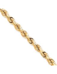 10k Gold 7mm Handmade Diamond-cut Rope Chain 9 Inches