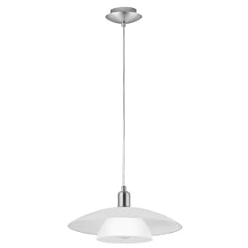 Eglo  87052A Brenda, Nickel Frosted Opal, 1-Light Pendant Light Fixture