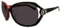 Divine Eyewear SINFUL Sunglasses-Shiny Black/Red with Smoke Lenses