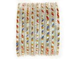 Beachcombers! Ethnic Glass Indian Wedding Bridal Bollywood Bangles Belly Dance Bracelets Set Silver