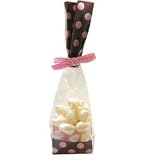 Chocolate Brown and Pink Dot Cello Bag (50) -Wedding Favor