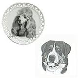 Greater Swiss Mountain Dog Heart Shaped Plate, Porcelain by Rosalinde (8' diameter)