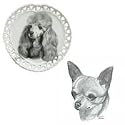 Chihuahua, Smooth Heart Shaped Plate, Porcelain by Rosalinde (8' diameter)