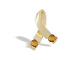 14K Yellow Gold Genuine Round Citrine Ribbon Pendant