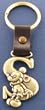 Mickey Mouse Letter S Brass Key Chain Disney