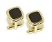 23 Karat Gold Plated Black Lacquer Cuff Links