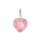 Sterling Silver Pink Cubic Zirconia CZ Heart Briolette Charm