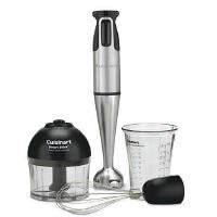 Cuisinart Brushed Stainless Steel with Red Accents Smart Stick Hand Blender with Whisk & Chopper Attachments