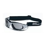Body Spec BSG-2 Sunglasses with Silver Chrome Frame and Smoke Green/Clear/Light Rust Lenses
