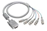 SVGA Breakout Cable, HD15 Male / 5 BNC Male, 6.0 ft, # Coax: 5