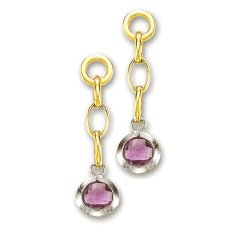 14k Two-Tone Elegant Besel Set Amethyst Earrings by JewelryWeb