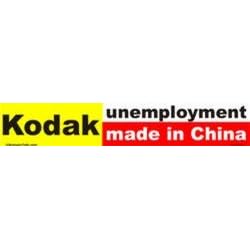 Kodak - unemployment made in China bumper sticker