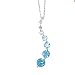 10k White Gold, Diamond & Blue Topaz Journey-style Pendant