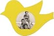Shape-Up! Yellow Bird Metal Magnet Frame by Three By Three Seattle