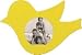 Shape-Up! Yellow Bird Metal Magnet Frame by Three By Three Seattle
