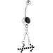 Midnight Gem SAGITTARIUS Zodiac Sign Dangle Belly Ring