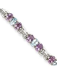 Sterling Silver Amethyst and Blue Topaz Bracelet