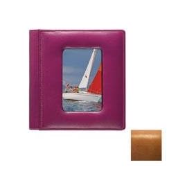 ROMA TAN smooth grain leather #169 window 2-up album by Raika - 4x6