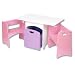 White Table with Pastel Benches