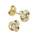 Diamond Love-Knot Earrings in 14K Yellow Gold