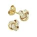 Diamond Love-Knot Earrings in 14K Yellow Gold