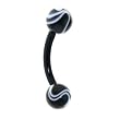 BIOPLAST Black MARBLE Eyebrow Ring