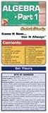 Algebra Part 1 Compact Laminate Reference Chart (Quickstudy: Compact)