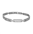 Stainless Steel Polished Bracelet with Cubic Zirconia - 8'' long