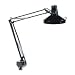 Ledu L445BK Professional fluorescent/incandescent swing arm clamp-on lamp, 40 reach, black