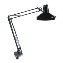 Ledu L445BK Professional fluorescent/incandescent swing arm clamp-on lamp, 40 reach, black
