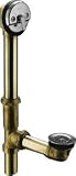 KOHLER K-11677-CP Swiftflo Adjustable Trip Lever Drain, 20-Gauge Brass, For 18-1/2-Inch To 20-1/2-Inch Baths, Polished Chrome