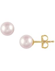 Akoya Cultured Pearl Stud Earrings 14K Yellow Gold 9 MM
