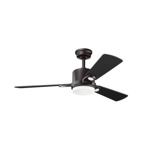 Kichler 300017SBK Celino 2 Light 3 Blade Ceiling Fan in Satin Black with Cased Opal glass by Kichler
