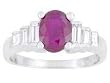 14K White Gold Ruby and Diamond Ring