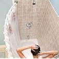 Curved shower rod  Aluminum, Adjustable 38inches-69inches, Silver, Hardware included, Brand New